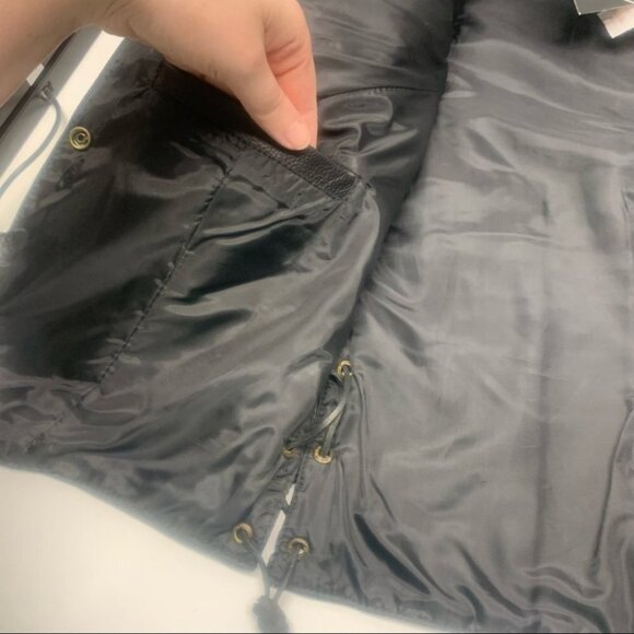 . NWT Leather Rose Motorcycle Jacket Fringe Black - Picture 11 of 14